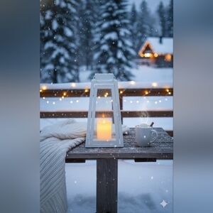 Fusion Products Triangle Hurricane Lantern - Metal - 9-in - Bright White, NWT